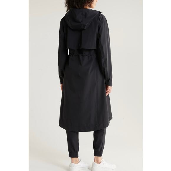 Zella Journey Water Resistant Raincoat - Women's Medium Black - Picture 3 of 6